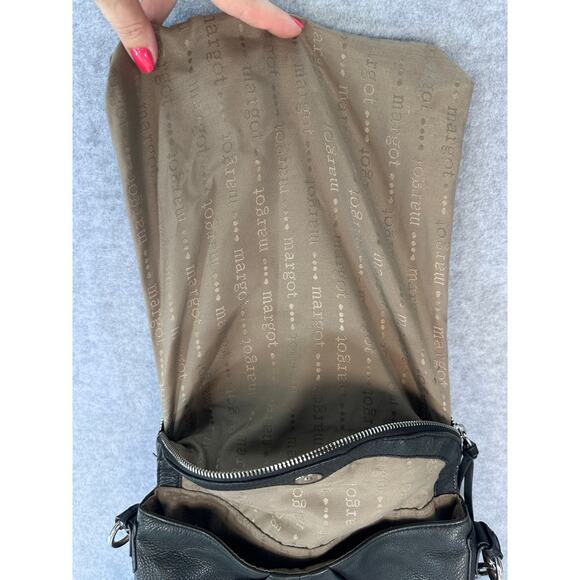 Margot New York Black Pebbled Leather Satchel and Crossbody Boho Western Classic - Picture 10 of 10